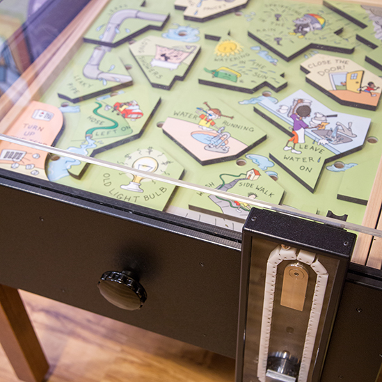 close view of children's water conservation game